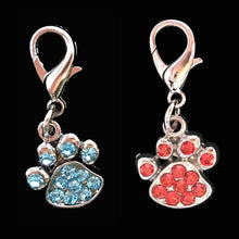 Load image into Gallery viewer, 2pcs Rhinestone Paw Collar pet Charm Pet Jewelry Cat dog collar pendant Bone Necklace Collar Puppy collar accessory
