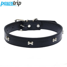 Load image into Gallery viewer, 5 Colors Bone Pet Dog Collar Durable PU Leather Adjustable Puppy Cat Strap Collar XS/S/M/L
