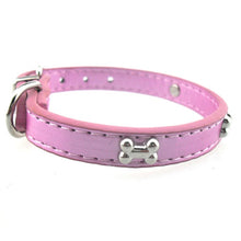 Load image into Gallery viewer, 5 Colors Bone Pet Dog Collar Durable PU Leather Adjustable Puppy Cat Strap Collar XS/S/M/L
