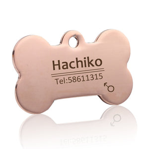 YVYOO Free engraving Stainless steel Pet cat collar accessories customized dog cat ID tag name telephone Multiple languages AA08