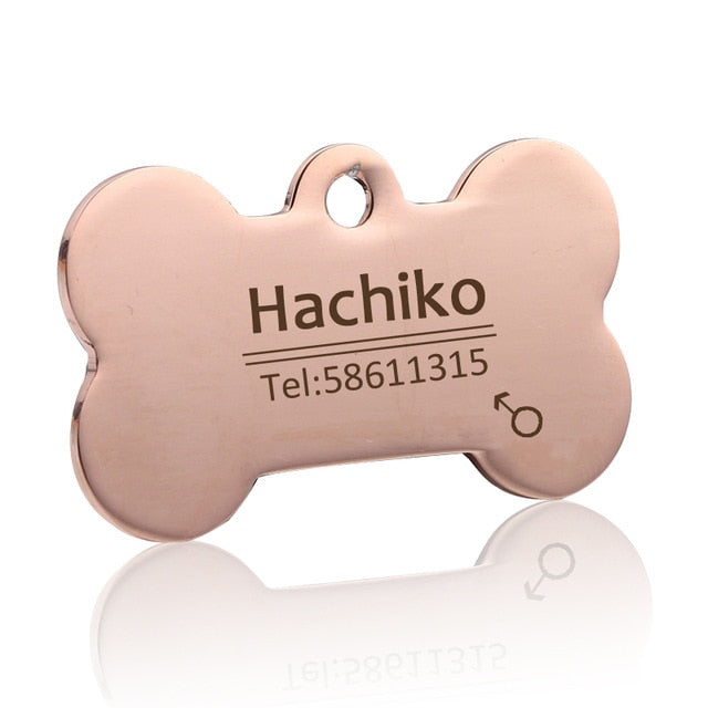 YVYOO Free engraving Stainless steel Pet cat collar accessories customized dog cat ID tag name telephone Multiple languages AA08