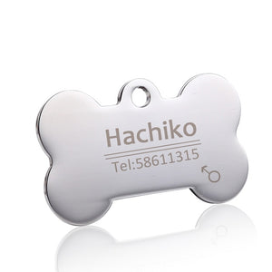 YVYOO Free engraving Stainless steel Pet cat collar accessories customized dog cat ID tag name telephone Multiple languages AA08