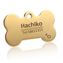 Load image into Gallery viewer, YVYOO Free engraving Stainless steel Pet cat collar accessories customized dog cat ID tag name telephone Multiple languages AA08
