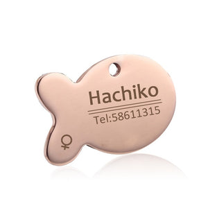 YVYOO Free engraving Stainless steel Pet cat collar accessories customized dog cat ID tag name telephone Multiple languages AA08