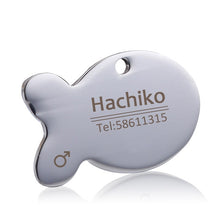 Load image into Gallery viewer, YVYOO Free engraving Stainless steel Pet cat collar accessories customized dog cat ID tag name telephone Multiple languages AA08
