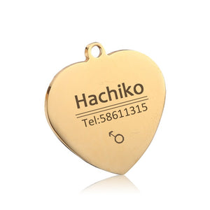 YVYOO Free engraving Stainless steel Pet cat collar accessories customized dog cat ID tag name telephone Multiple languages AA08