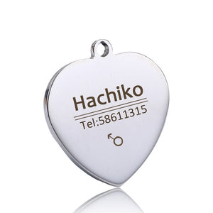 YVYOO Free engraving Stainless steel Pet cat collar accessories customized dog cat ID tag name telephone Multiple languages AA08