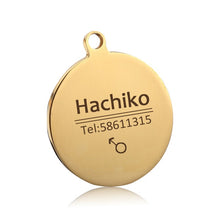 Load image into Gallery viewer, YVYOO Free engraving Stainless steel Pet cat collar accessories customized dog cat ID tag name telephone Multiple languages AA08
