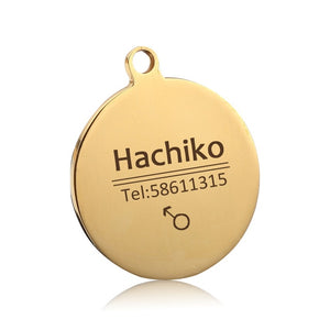 YVYOO Free engraving Stainless steel Pet cat collar accessories customized dog cat ID tag name telephone Multiple languages AA08