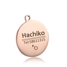 Load image into Gallery viewer, YVYOO Free engraving Stainless steel Pet cat collar accessories customized dog cat ID tag name telephone Multiple languages AA08
