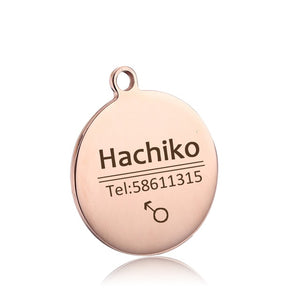 YVYOO Free engraving Stainless steel Pet cat collar accessories customized dog cat ID tag name telephone Multiple languages AA08