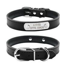 Load image into Gallery viewer, Leather Personalized Dog Collars Custom Cat Pet Name ID Collar Free Engraving For Small Medium Dogs
