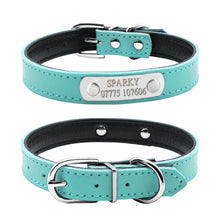 Load image into Gallery viewer, Leather Personalized Dog Collars Custom Cat Pet Name ID Collar Free Engraving For Small Medium Dogs
