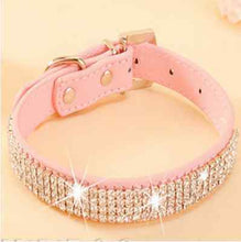 Load image into Gallery viewer, Personalized Dog Cat Pet Collar | BLING PU Leather | Rhinestone Diamante Pet Supplies Dog Accessories Cat Necklace
