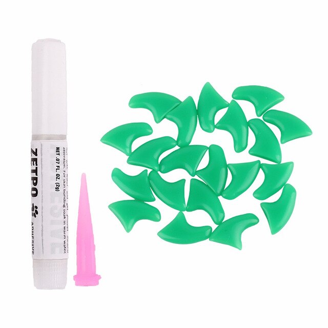 20Pcs Soft Cat Nail Caps Silicone Paw Claw Pet Nails Protector Cover With Glue And Applictor Protection Pet Grooming Accessories