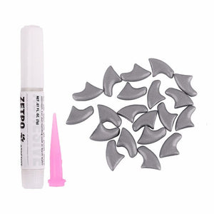 20Pcs Soft Cat Nail Caps Silicone Paw Claw Pet Nails Protector Cover With Glue And Applictor Protection Pet Grooming Accessories