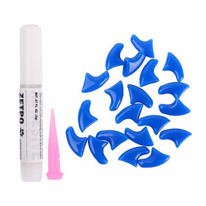 20Pcs Soft Cat Nail Caps Silicone Paw Claw Pet Nails Protector Cover With Glue And Applictor Protection Pet Grooming Accessories