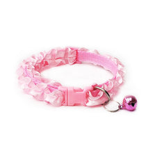 Load image into Gallery viewer, 1pcs Pet Collar with Bell Lovely Small Footprint Flower Adjustable Strap Nylon Fabric Puppy Teddy Cat Kitten collier chien
