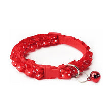 Load image into Gallery viewer, 1pcs Pet Collar with Bell Lovely Small Footprint Flower Adjustable Strap Nylon Fabric Puppy Teddy Cat Kitten collier chien
