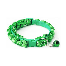 Load image into Gallery viewer, 1pcs Pet Collar with Bell Lovely Small Footprint Flower Adjustable Strap Nylon Fabric Puppy Teddy Cat Kitten collier chien
