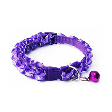 Load image into Gallery viewer, 1pcs Pet Collar with Bell Lovely Small Footprint Flower Adjustable Strap Nylon Fabric Puppy Teddy Cat Kitten collier chien
