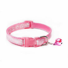 Load image into Gallery viewer, 1pcs Pet Collar with Bell Lovely Small Footprint Flower Adjustable Strap Nylon Fabric Puppy Teddy Cat Kitten collier chien
