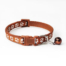 Load image into Gallery viewer, 1pcs Pet Collar with Bell Lovely Small Footprint Flower Adjustable Strap Nylon Fabric Puppy Teddy Cat Kitten collier chien
