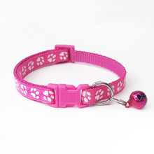 Load image into Gallery viewer, 1pcs Pet Collar with Bell Lovely Small Footprint Flower Adjustable Strap Nylon Fabric Puppy Teddy Cat Kitten collier chien
