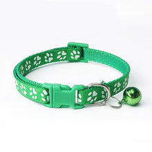 Load image into Gallery viewer, 1pcs Pet Collar with Bell Lovely Small Footprint Flower Adjustable Strap Nylon Fabric Puppy Teddy Cat Kitten collier chien
