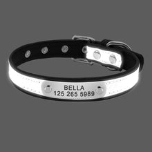 Load image into Gallery viewer, Engrave Reflective Dog Collar Custom Leather Pet Collars Cat ID Tag For Small Medium Large Pets Name Tel NO. Chains Dogs Gift
