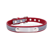 Load image into Gallery viewer, Engrave Reflective Dog Collar Custom Leather Pet Collars Cat ID Tag For Small Medium Large Pets Name Tel NO. Chains Dogs Gift

