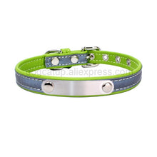 Load image into Gallery viewer, Engrave Reflective Dog Collar Custom Leather Pet Collars Cat ID Tag For Small Medium Large Pets Name Tel NO. Chains Dogs Gift

