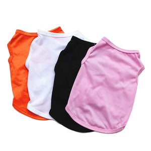 Pet Clothes for Cats Dogs Classic PURE COLOR Small Dog Cat Vest T Shirt Summer Thin Pet Puppy Clothing Black White Pink Orange