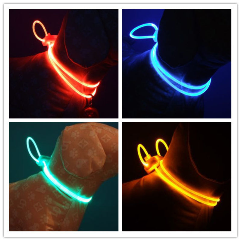 Pet Dog Collar High Quality LED Light Bright Accessories Decorate Collar Lead for Dogs Cats
