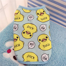 Load image into Gallery viewer, Cute Pet Dog Clothes For Small Dogs Duck Printed Spring Puppy Cat Cotton T-shirt Vest Summer Pet Clothing Chihuahua Pug Shirts
