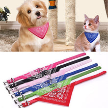 Load image into Gallery viewer, Puppy Neckerchief Adjustable Pet Dog Cat Neck Bandana Collar Scarf Accessories for Cats &amp; Small Dogs Black Red Blue Pink Purple
