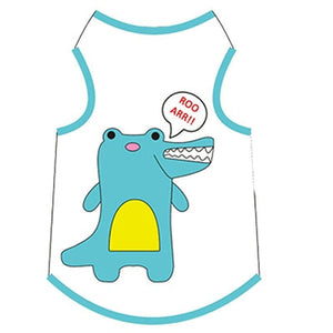 Pet Dog Cat Clothes Summer Cat Vest Cartoon Breathable Mesh Shirt for Cats Small Dogs Cute Printed Puppy Kitten Clothing Apparel
