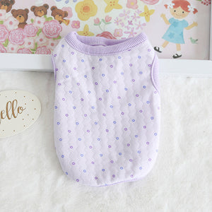 Cub Dog Clothes Cotton Soft Puppy Cats Vest Print Flower Newborn Small Dogs /Cats Vests Chihuahua Pet Clothing XXS/XS