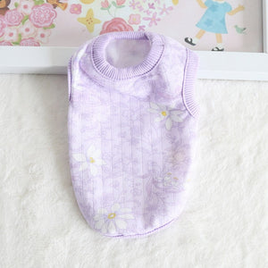 Cub Dog Clothes Cotton Soft Puppy Cats Vest Print Flower Newborn Small Dogs /Cats Vests Chihuahua Pet Clothing XXS/XS