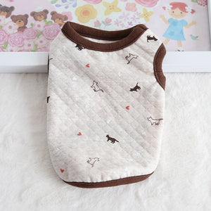 Cub Dog Clothes Cotton Soft Puppy Cats Vest Print Flower Newborn Small Dogs /Cats Vests Chihuahua Pet Clothing XXS/XS