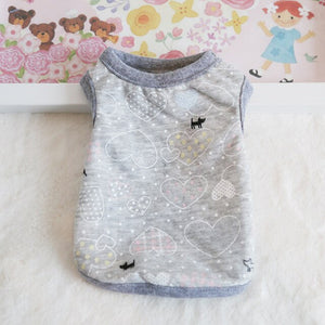 Cub Dog Clothes Cotton Soft Puppy Cats Vest Print Flower Newborn Small Dogs /Cats Vests Chihuahua Pet Clothing XXS/XS