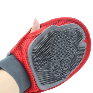 New Cat Glove For Animals Combing Cats Grooming Hackle Excellent Red Silicon Pet Massager Hair Removal Mitten Accessories