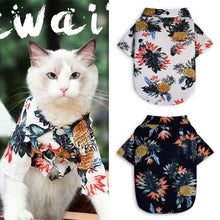 Load image into Gallery viewer, Pet Cat Clothing Summer Shirt Floral Vest Dog Clothes For Small Medium Dogs Chihuahua French Bulldog Hawaiian Style Beach Outfit
